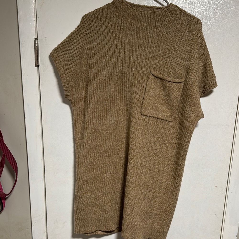 Entro Tan Ribbed Mini Dress